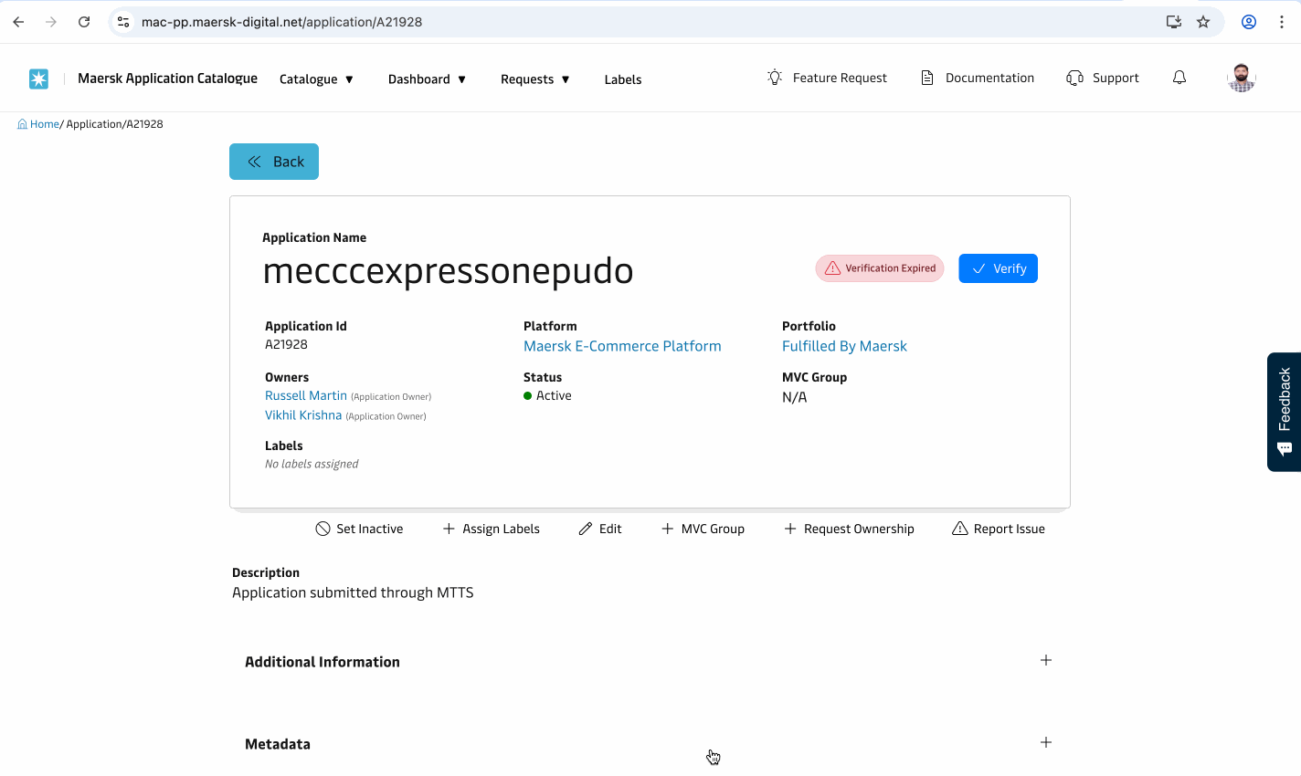 Application Verification