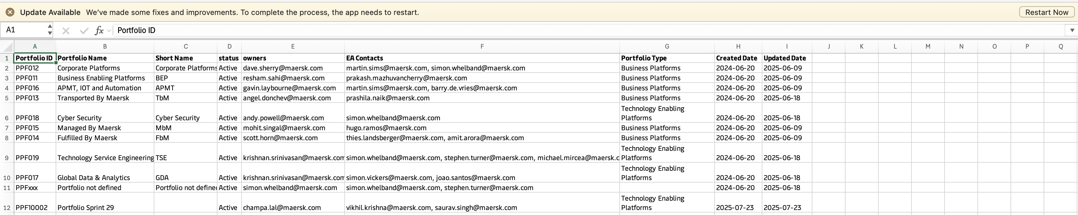Portfolio Export