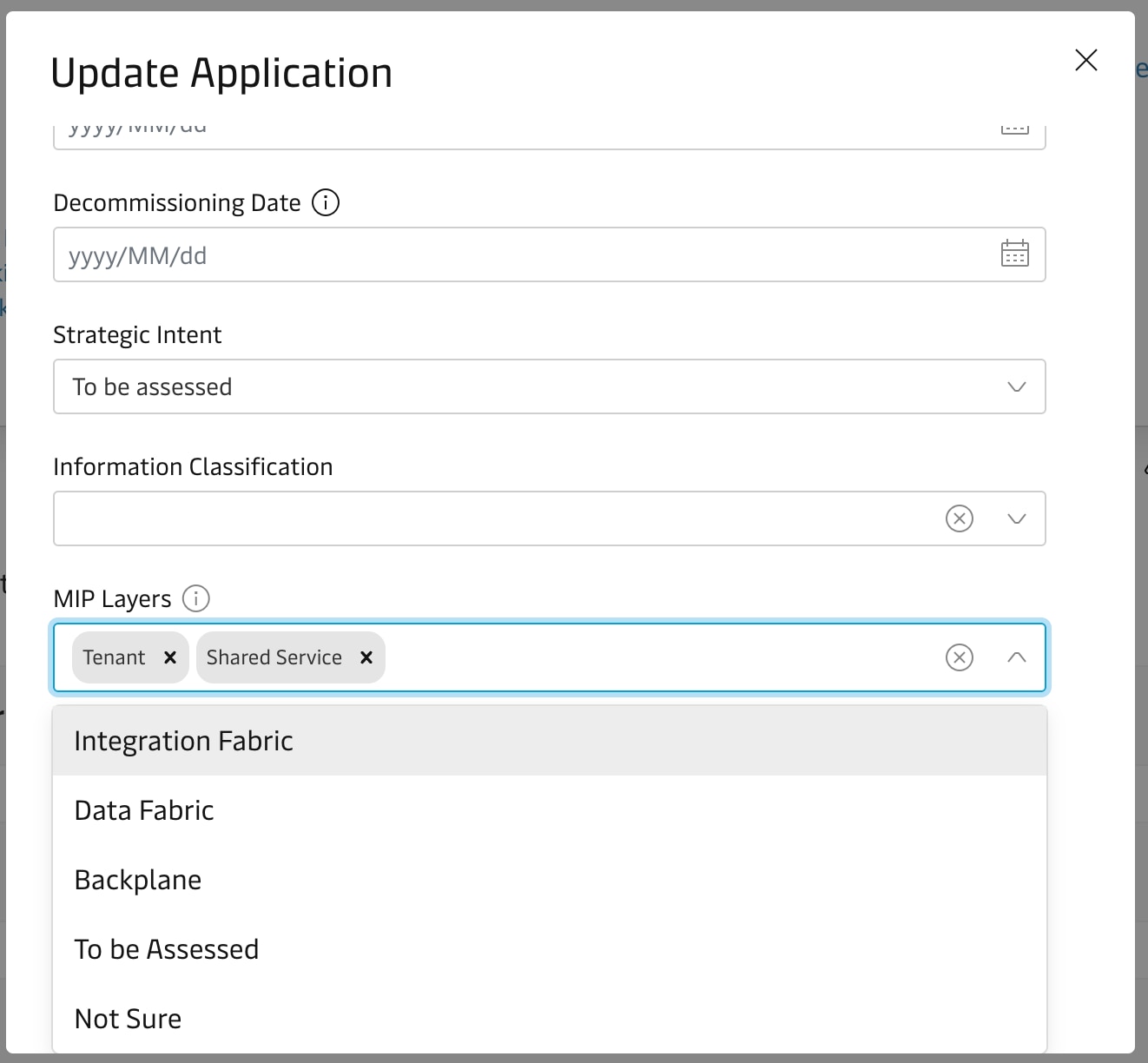 MIP Layer Multiple Selections