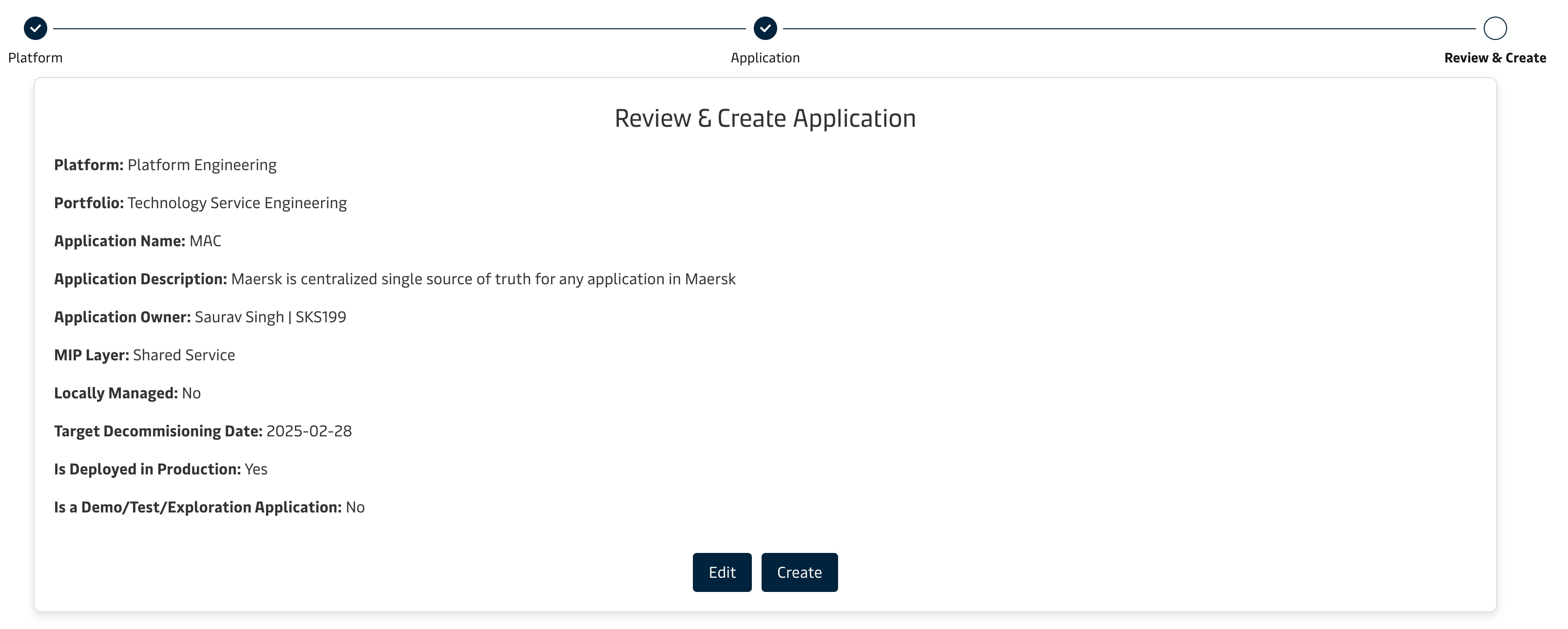 Review &amp; Create