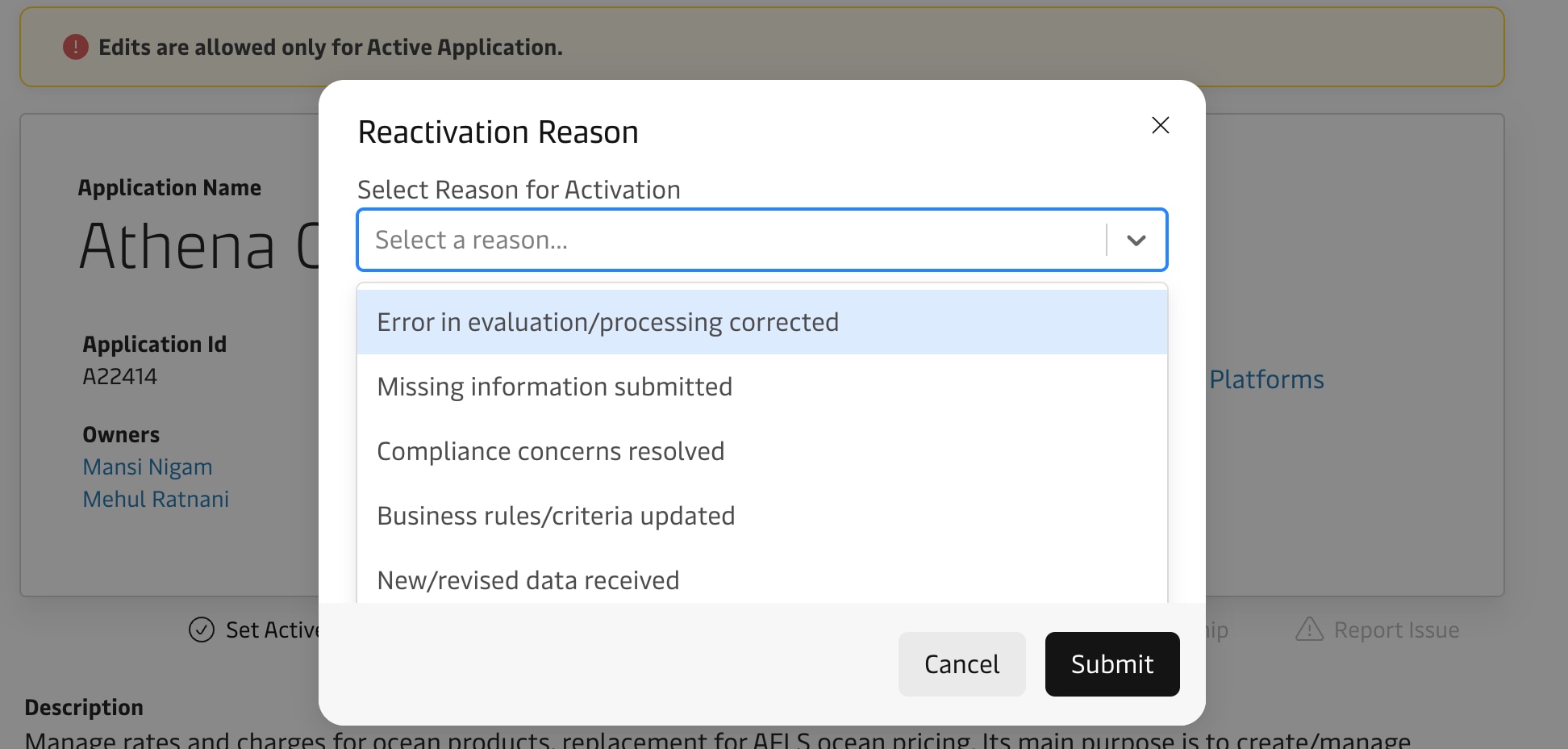 Transition from Inactive → Active